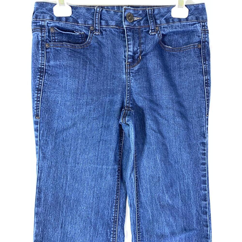 90s DKNY Soho Jeans Denim Boot Cut Mid Rise Dark Wash Blue Sz 4 31 x 31 - Picture 2 of 12